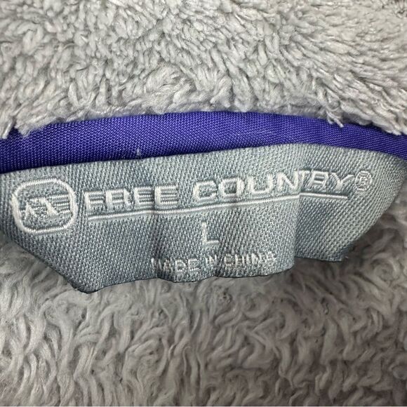 Free Country Sweater Womens Large Plush Sherpa Snap Pullover Faux Fur Comfort - Picture 11 of 13